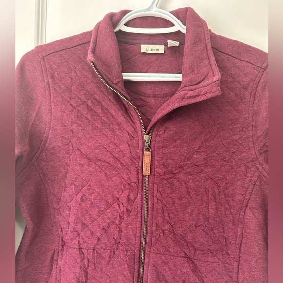 L.L. Bean Quilted Full-Zip Sweater - Deep Purple - Picture 7 of 12